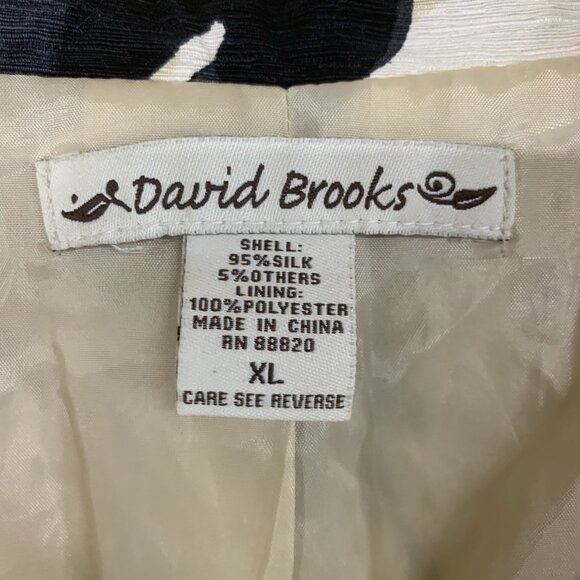 David Brooks Women XL Blazer Silk Floral Artistic Colorful 3/4 Sleeve Open Front - Picture 6 of 16